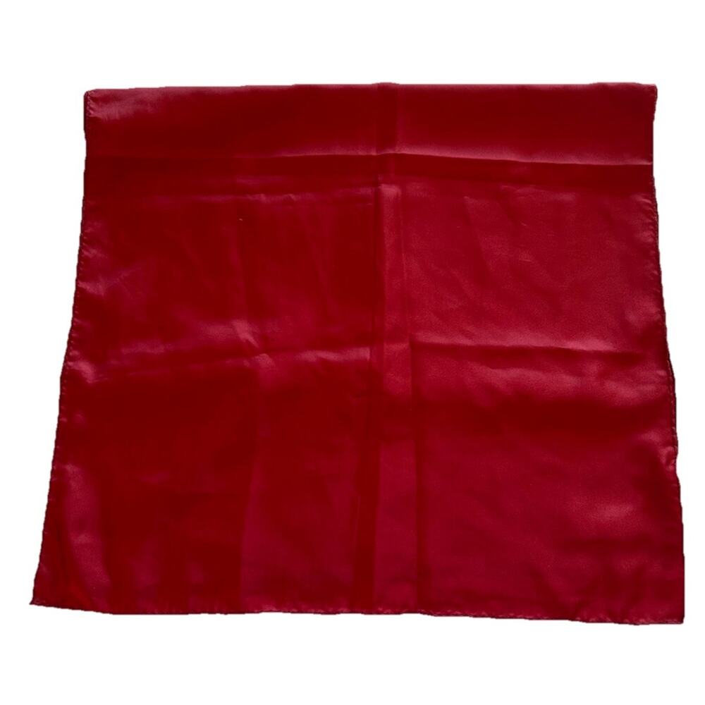 Vtg Sally Gee Solid Red Rectangle Scarf Hand Rolled 15x42 Japan Made Retro MCM - Picture 2 of 6